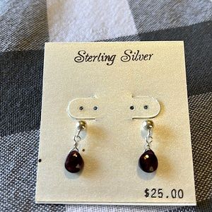 Sterling silver Amethyst drop earring